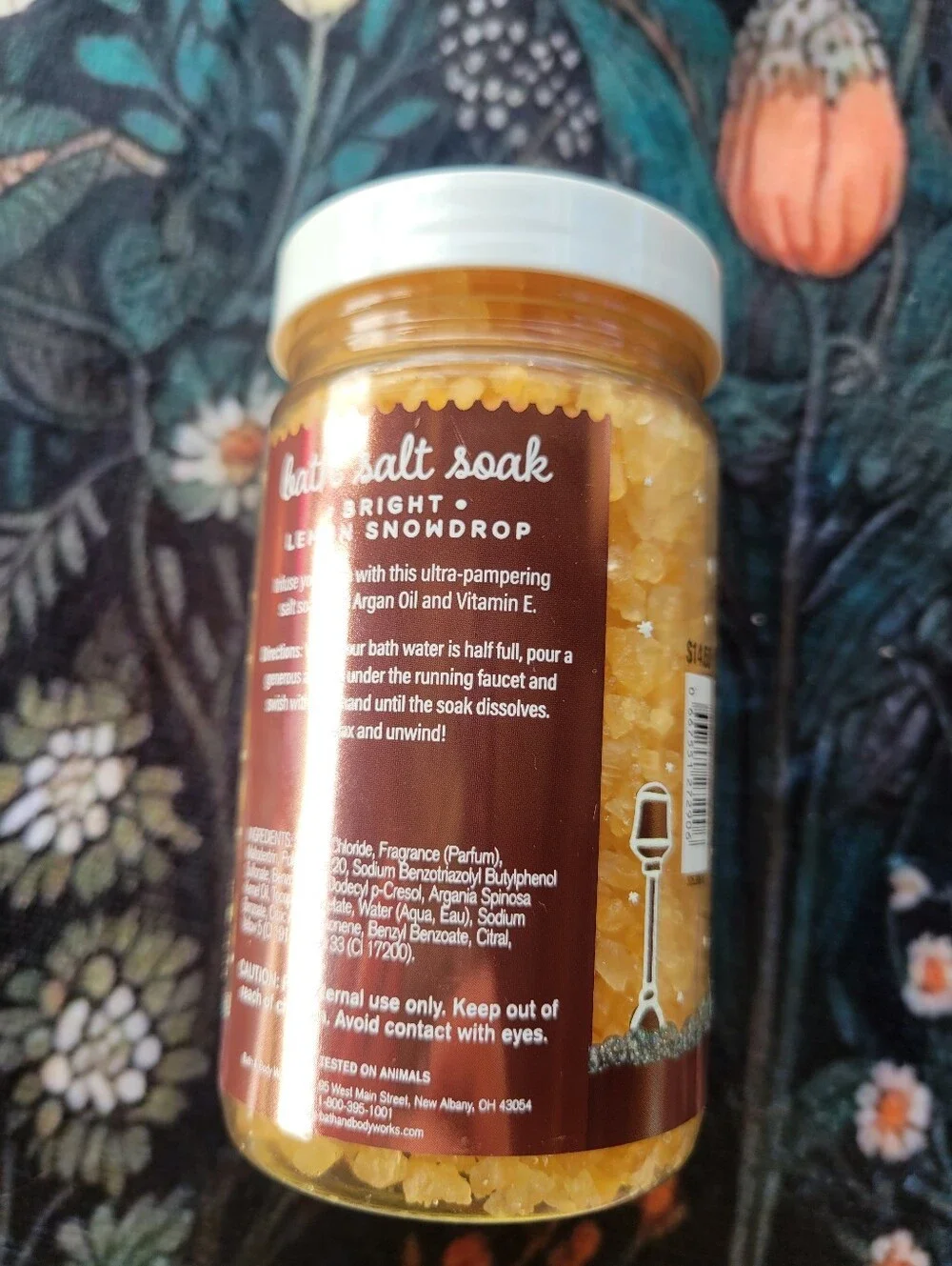 Bath & Body Works Bath Salt Soak With Argan Oil 8 oz Bright Lemon Snowdrop